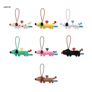 красочный плюшевый брелок для ключей для собак кулон брелок для ключей висячий орнамент держатель ключей D0LC