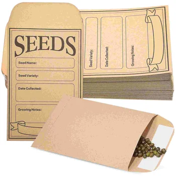  Крафт-бумага Семена Защитный конверт Бумажные мешки для хранения Самоклеящиеся пакеты Чай Еда Семена Монеты Сумки для хранения