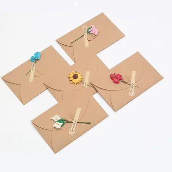 Креативный набор конвертов для писем Винтажный бумажный конверт для цветов своими руками Любовное письмо Литература Маленькая свежая поздравительная открытка Хранение открыток