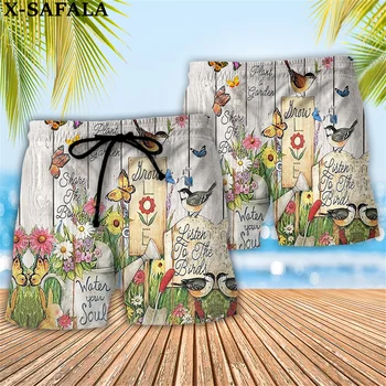 Любители растений и цветовСадоводство Унисекс 3D-печатные шорты Отпуск Летний пляж Мужские полуштаны Плавательные штаны