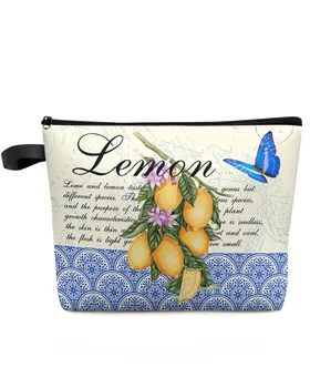 Марокканская ретро бабочка фруктовый лимон косметичка сумка сумка для путешествий основные женские косметички туалет органайзер для хранения пенал