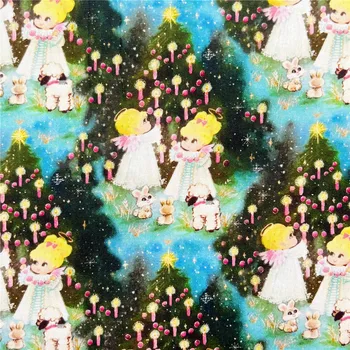 Милый Рождественский Маленький Погода Кролик Принт Плоская Ткань Шляпа Ткань Детское Платье Книга Одежда Сумка Флаг