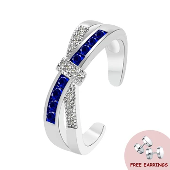  Модное кольцо на палец с украшением в форме банта из циркона 925 пробы Серебряные ювелирные изделия для женщин Свадебная помолвка Подарочные кольца оптом