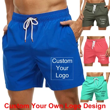 Мужские пляжные шорты с логотипом Модные быстросохнущие короткие брюки Плавки для тренажерного зала Летние повседневные шорты для серфинга Мужской