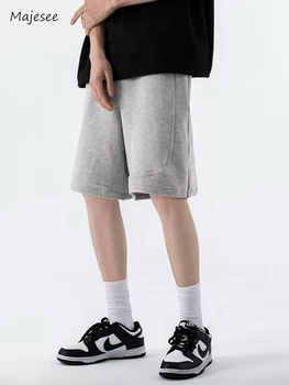 Мужские шорты Твердые мешковатые спортивные брюки длиной до колена Простые ежедневные дышащие летние прохладные фитнес Стильный Всематчевой японский стиль