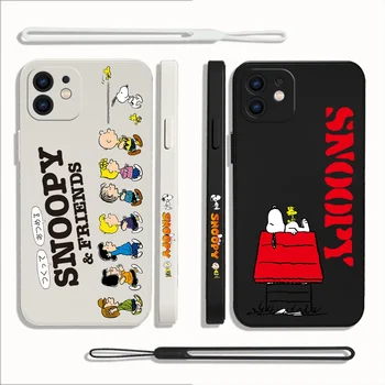 Мультяшный чехол для телефона Snoopys для Samsung A53 A50 A12 A52 A52S A51 A72 A71 A73 A81 A91 A32 A22 A20 A30 A21S 4G 5G с ремешком на руку