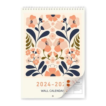 Настенный календарь на 2024-2025 гг. Настенный календарь абстрактного искусства на 2024 год с января 2024 г. по июнь 2025 г., календарь формата A4 8,3X11,8 дюйма