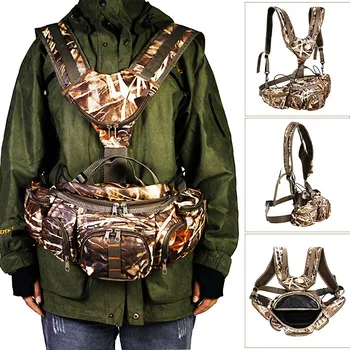 Охотничий камуфляж Поясная сумка со шлейкой Поясная сумка с плечевыми ремнями для скалолазания, пеших прогулок, кемпинга, бега, охоты