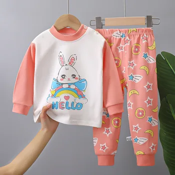 Пижамы и домашняя одежда для мальчиков и девочек Детский хлопковый костюм Мультяшная одежда Фестивальная одежда Одежда для кондиционированных помещений