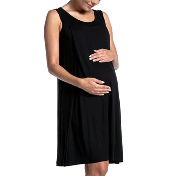 Платье для беременных для женщин 2023 Лето Повседневная одежда для грудного вскармливания и беременности с коротким рукавом