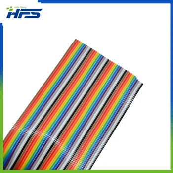 Плоский цветной радужный ленточный кабель, провод для подключения печатной платы своими руками, шаг 40 WAY, 1 м, 1,27 мм, 40