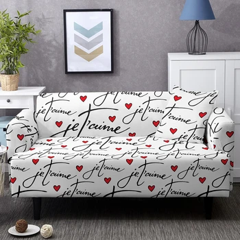 Простой дизайн Любовь Сердце Эластичный чехол для дивана Нескользящие эластичные чехлы для комбинированных L-образных чехлов для диванов 1/2/3/4 места