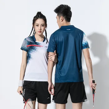Тренировочные рубашки для бадминтона с коротким рукавом для мужчин и женщин, ультралегкая, дышащая спортивная одежда для настольного тенниса, одежда для пинг-понга