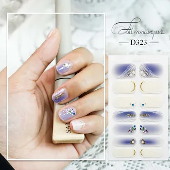 Цветочная наклейка для ногтей Советы по искусству ногтей DIY Клейкие обертки Водонепроницаемая наклейка для лака для ногтей D323