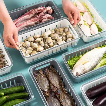Ящик для хранения свежести для холодильника Штабелируемый ящик для хранения для холодильника для сохранения свежести морепродуктов