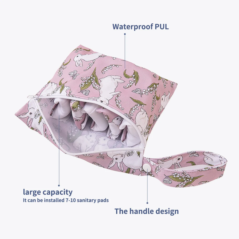5 шт./комплект Гигиеническая прокладка для салфеток с 1 сумкой для хранения Дышащая женская ежедневная прокладка Моющаяся многоразовая ткань Менструальная прокладка