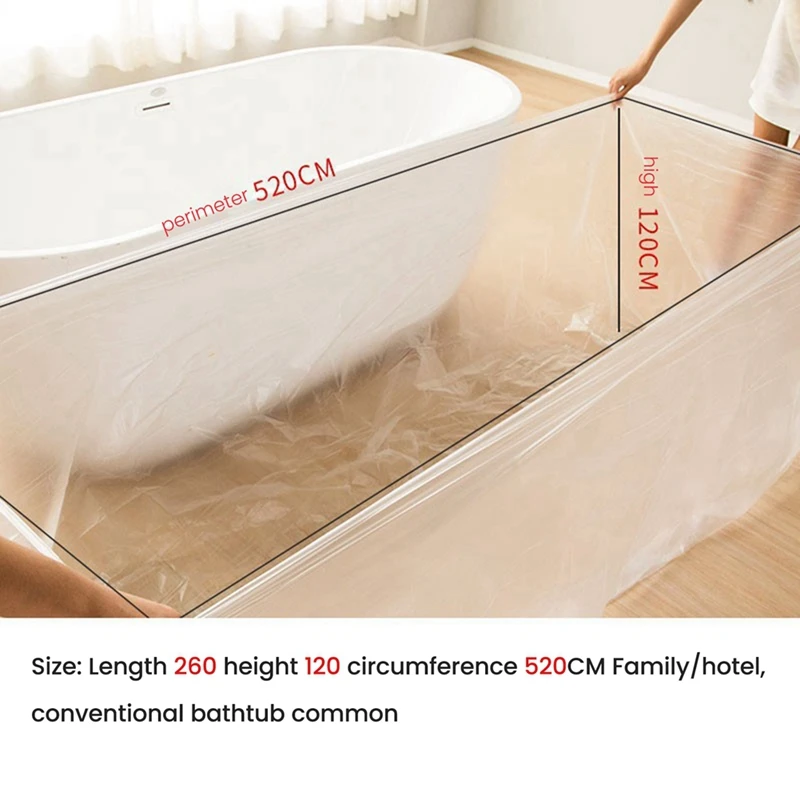 50 шт. Одноразовая крышка для ванны Ванна с пластиковым пакетом, подходящая для салонов, семей и отелей