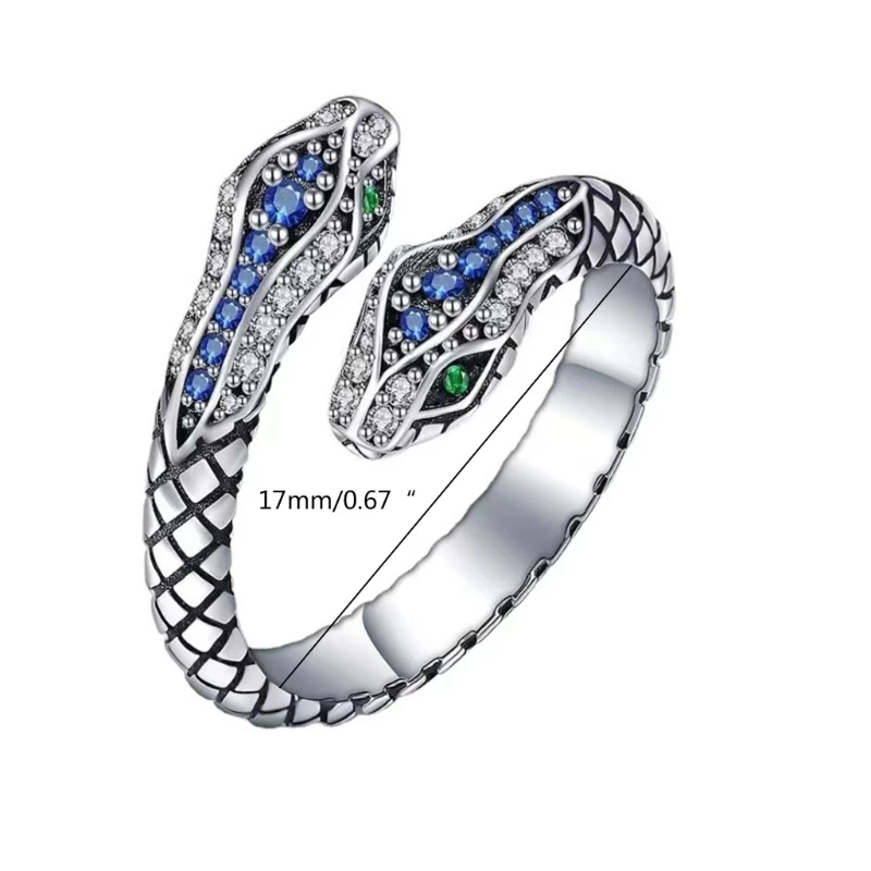 652F Универсальные кольца для укладки Винтажные кольца для пальцев змеи Модные регулируемые открытые кольца Съемные нерегулярные кольца Ювелирные изделия