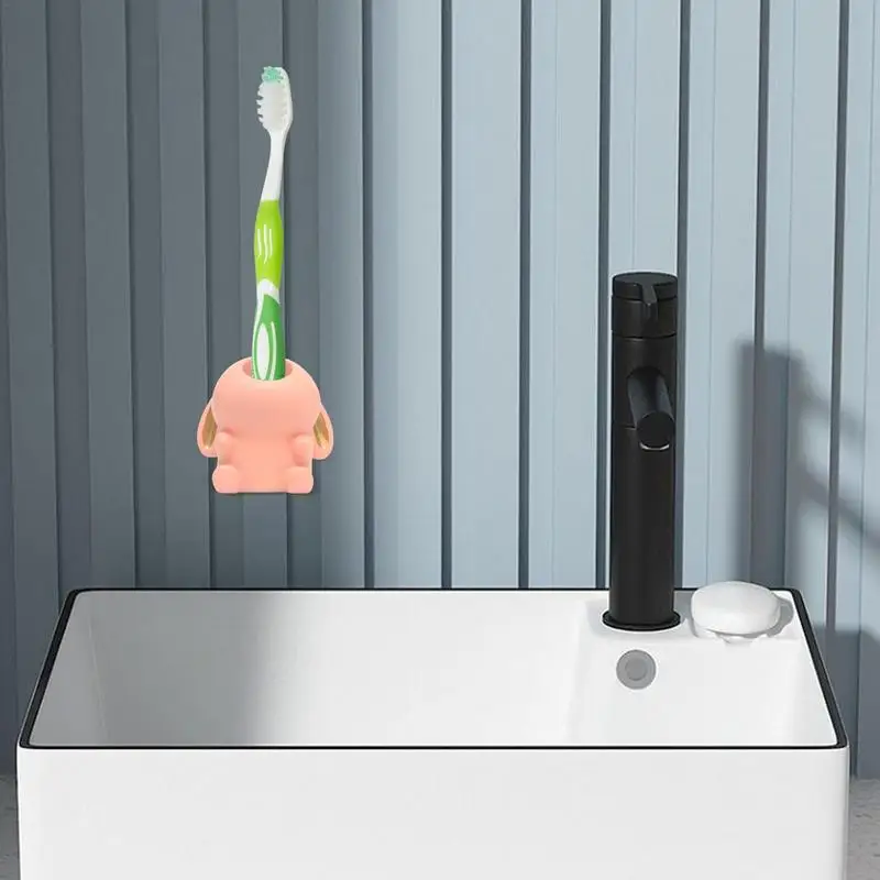  Fun Tooth Brush Holder For Kids Animal Mini Toothbrush Holder Stand Creative Ванная комната Органайзер Хранение Для Столешниц Туалетного Столика