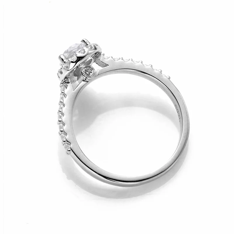 MINWEEN 1ct грушевидная огранка муассанит ореол помолвка обручальное кольцо 925 пробы из стерлингового серебра для женских ювелирных изделий