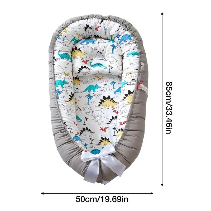 Детская кровать-гнездо с подушкой Портативный детский шезлонг Регулируемый шезлонг для новорожденных Дорожная кроватка Мягкий дышащий для новорожденного Кровать Бампер