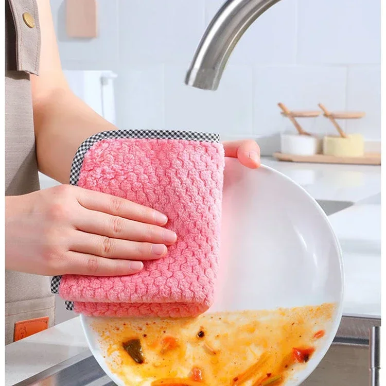 Кухонное ежедневное кухонное полотенце Тряпка Тряпка Посуда для кухни Чистящие средства для дома Впитывающая губка для мытья посуды 1 шт