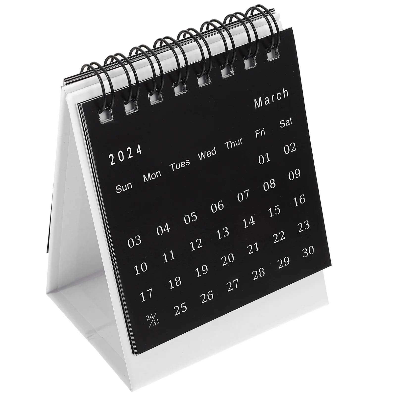  Мини-настольный календарь на 2024 год Нижний белый настольный орнамент Маленький бумажный офис