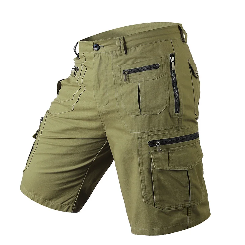 Мужские брюки Летние шорты Свободные прямые шорты-карго с несколькими карманами 100% хлопок Брюки Повседневный бег Спортивный мужской комбинезон S-5XL
