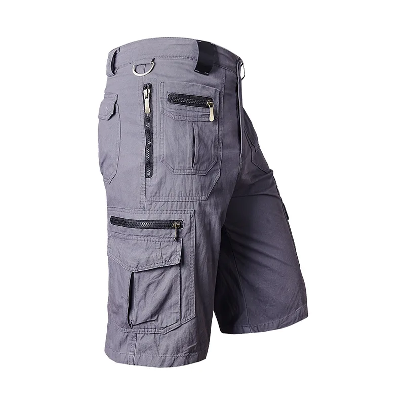 Мужские брюки Летние шорты Свободные прямые шорты-карго с несколькими карманами 100% хлопок Брюки Повседневный бег Спортивный мужской комбинезон S-5XL