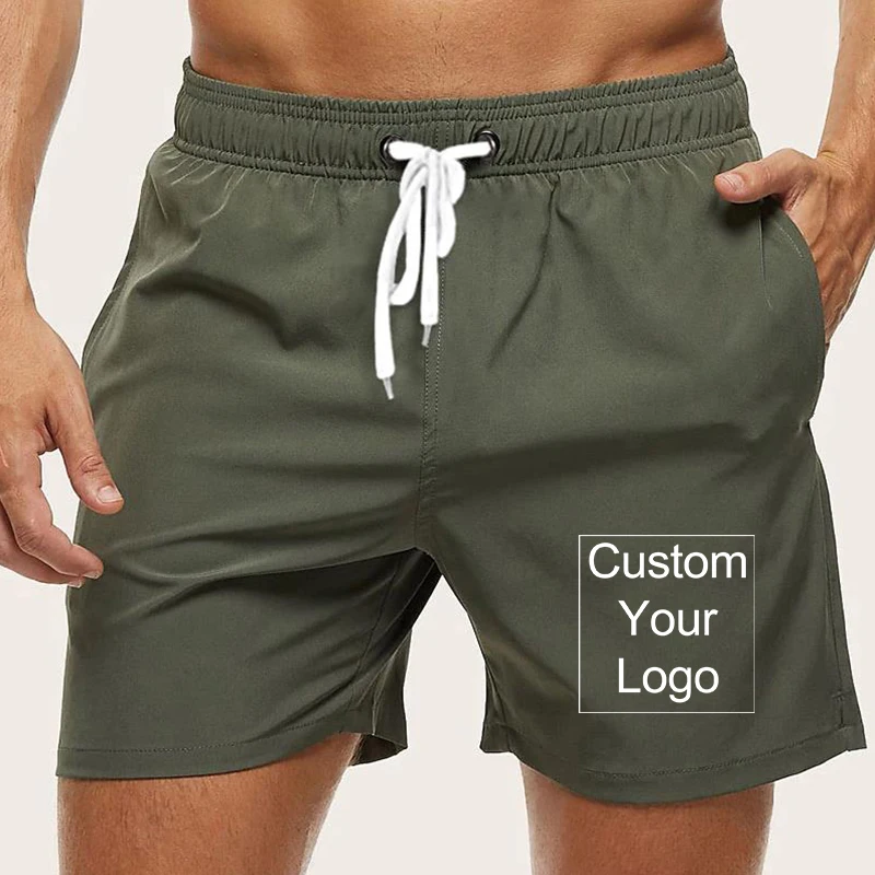 Мужские пляжные шорты с логотипом Модные быстросохнущие короткие брюки Плавки для тренажерного зала Летние повседневные шорты для серфинга Мужской