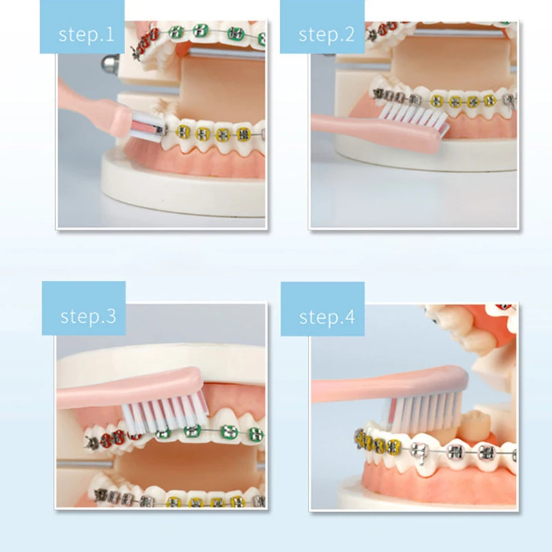  Мягкие волосы Ортодонтическая зубная щетка U-образная специальная для коррекции Глубокая очистка Вогнутая зубная щетка Отбеливание зубов