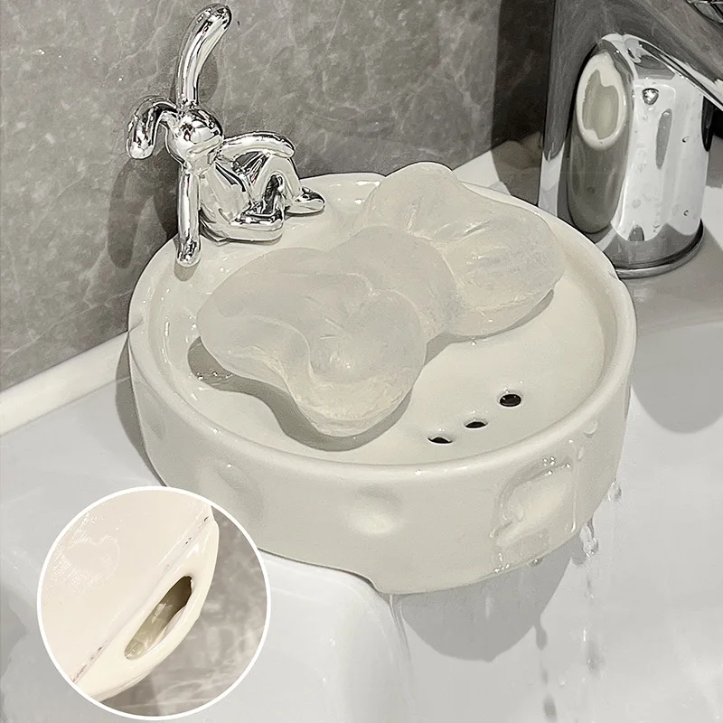 Роскошная мыльница для ванной комнаты Бытовая высококачественная стойка для хранения мыла Неперфорированная настенная дренажная стойка для ванной комнаты